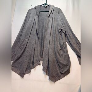 Ideology Heather Gray open Cardigan with hood